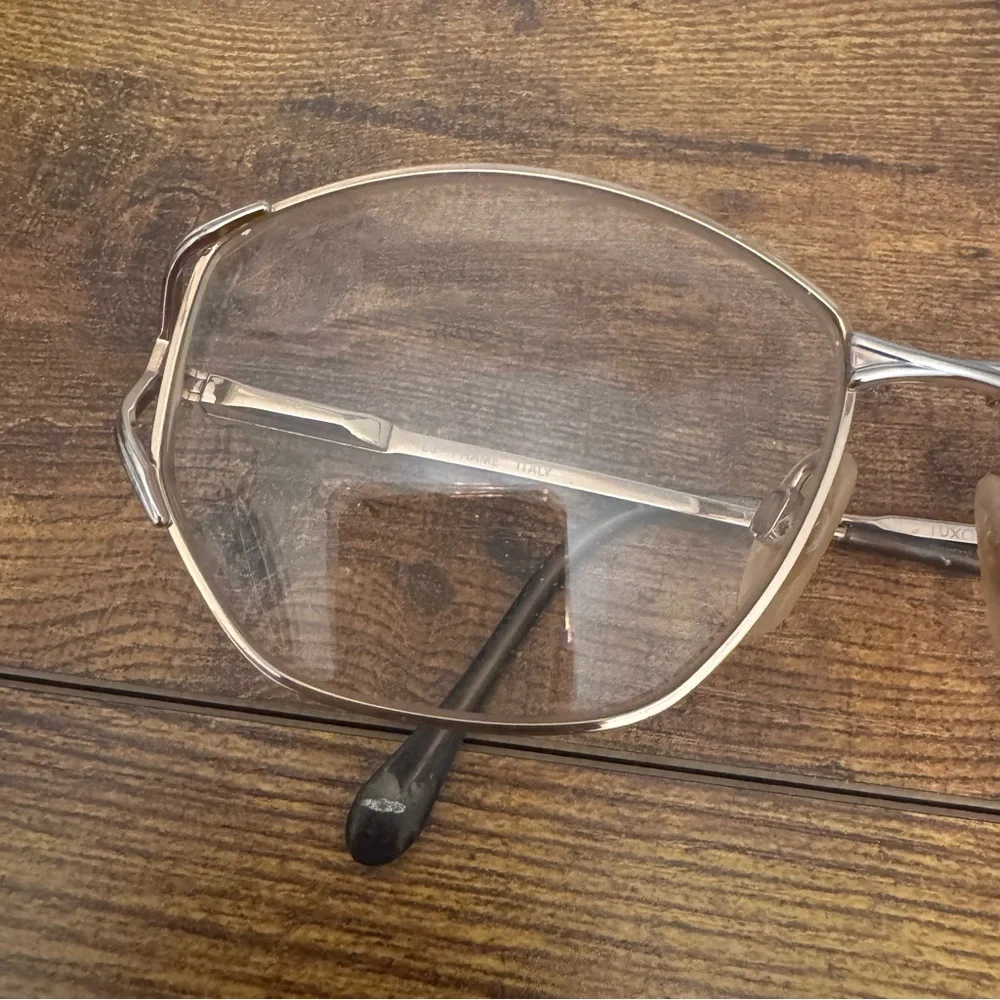 Luxottica Vintage‎ Italian Oval Gold Metal Eyeglass Frames Only 56-15 130